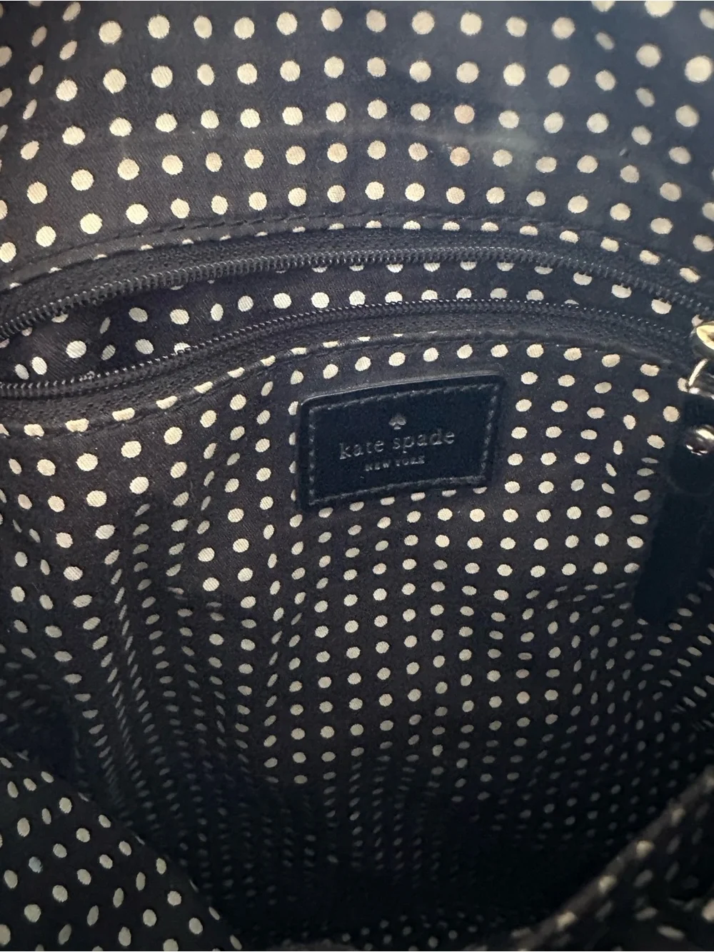 kate spade Black Nylon Shoulder Bag with Patent Trim
